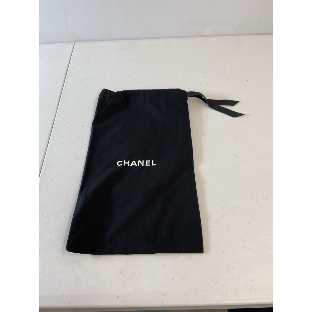 Chanel Drawstring Dust Bag 12x7.5 Black Fabric‎